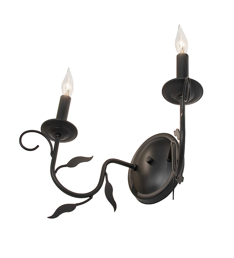 Meyda Tiffany 283068 Two Light Wall Sconce, Blackwash