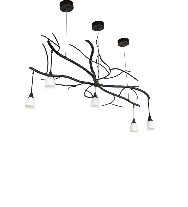 Meyda Tiffany 283306 Five Light Chandelier, Black Satin Wrought Iron