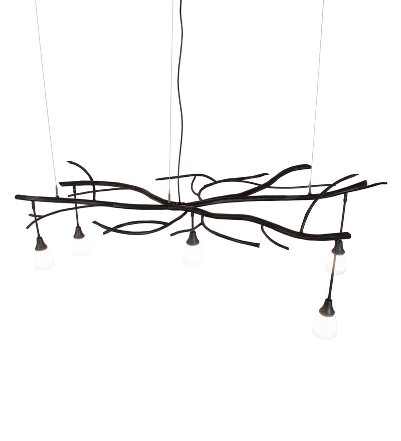 Meyda Tiffany 283306 Five Light Chandelier, Black Satin Wrought Iron