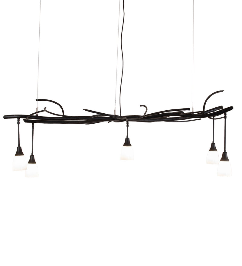Meyda Tiffany 283306 Five Light Chandelier, Black Satin Wrought Iron