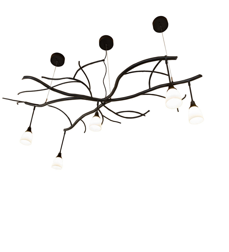 Meyda Tiffany 283306 Five Light Chandelier, Black Satin Wrought Iron