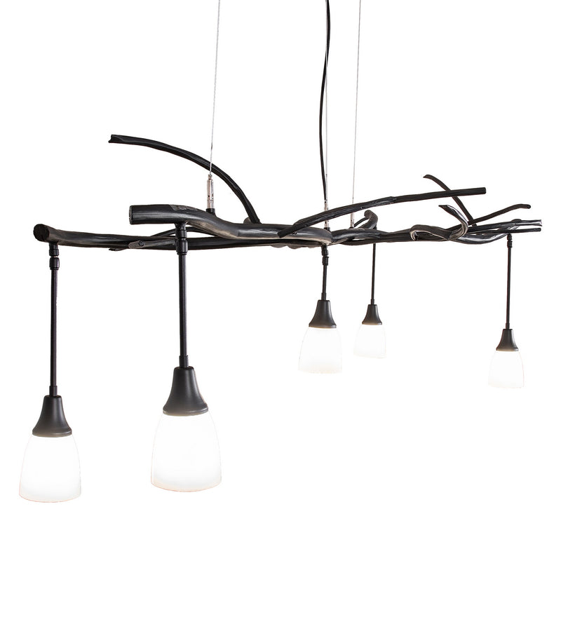 Meyda Tiffany 283306 Five Light Chandelier, Black Satin Wrought Iron