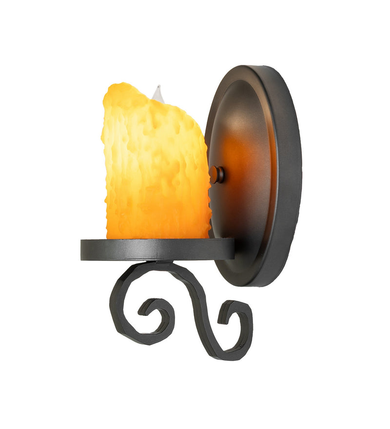 Meyda Tiffany 283541 One Light Wall Sconce, Wrought Iron