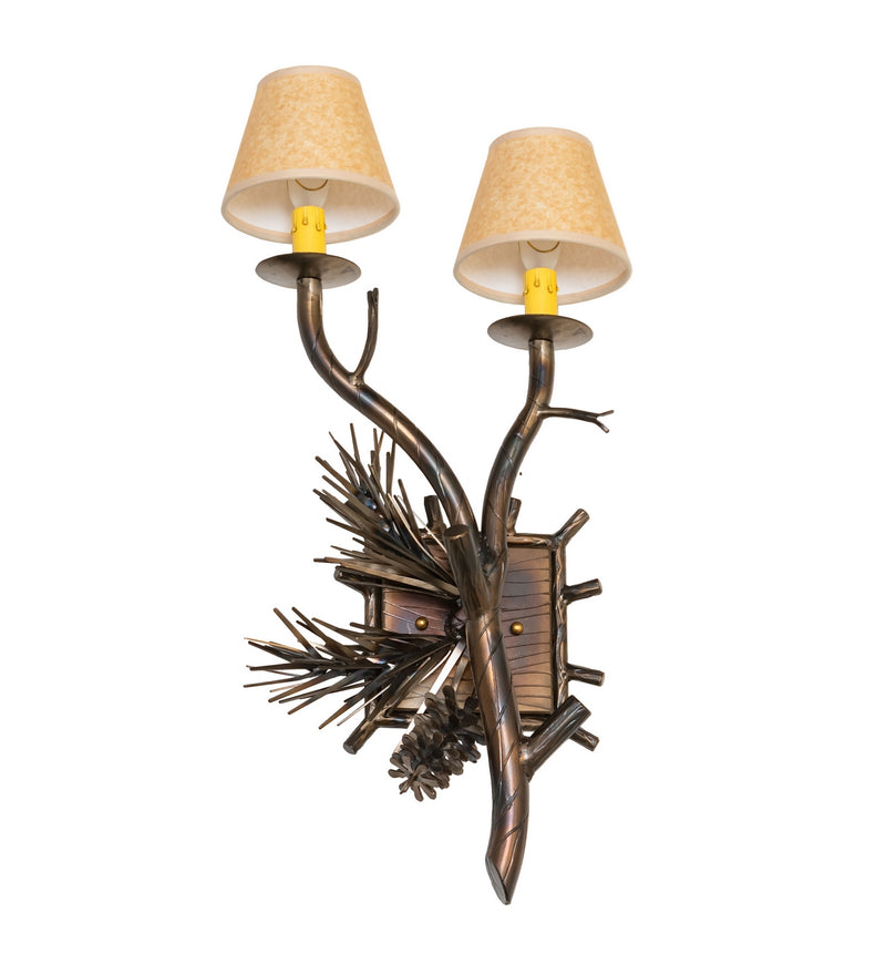 Meyda Tiffany 283594 Two Light Wall Sconce, Light Burnished Antique Copper