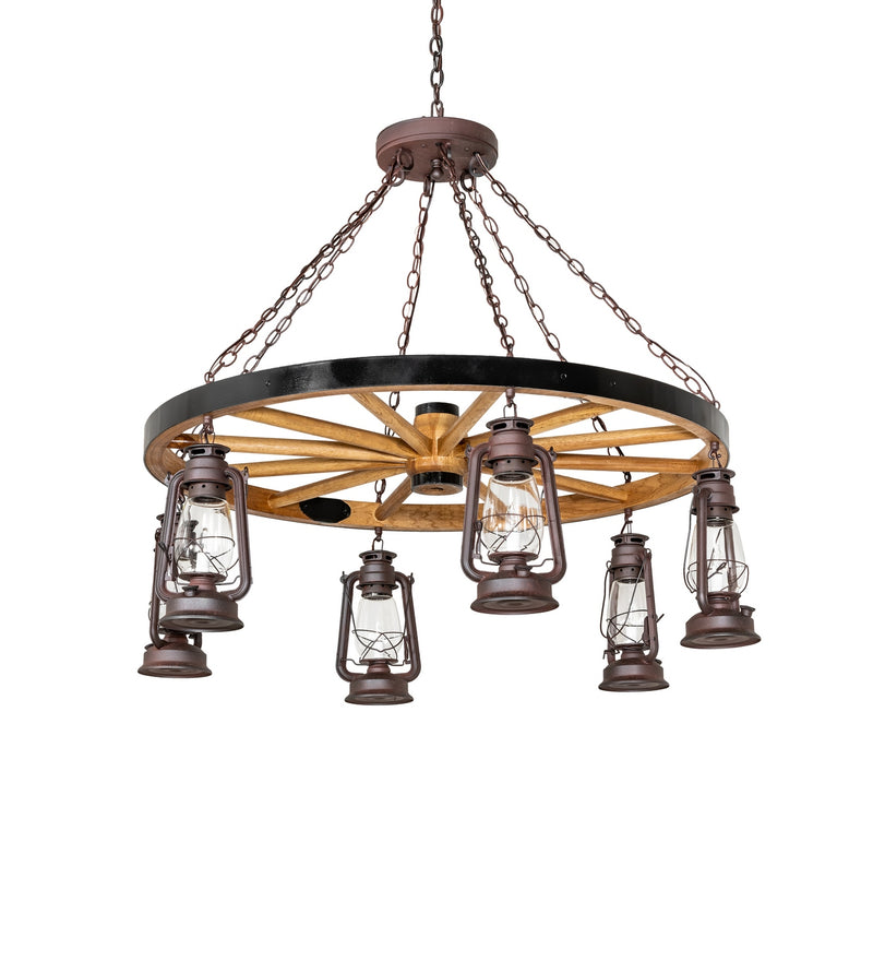 Meyda Tiffany 283643 Six Light Chandelier, Uncle Julio Distressed Wrought Iron