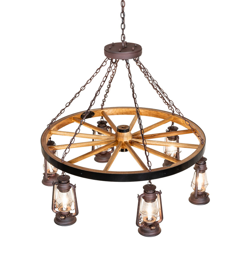 Meyda Tiffany 283643 Six Light Chandelier, Uncle Julio Distressed Wrought Iron