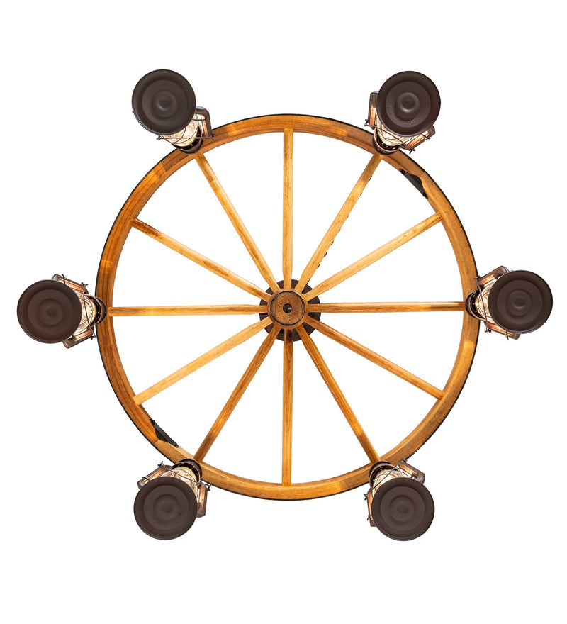 Meyda Tiffany 283643 Six Light Chandelier, Uncle Julio Distressed Wrought Iron