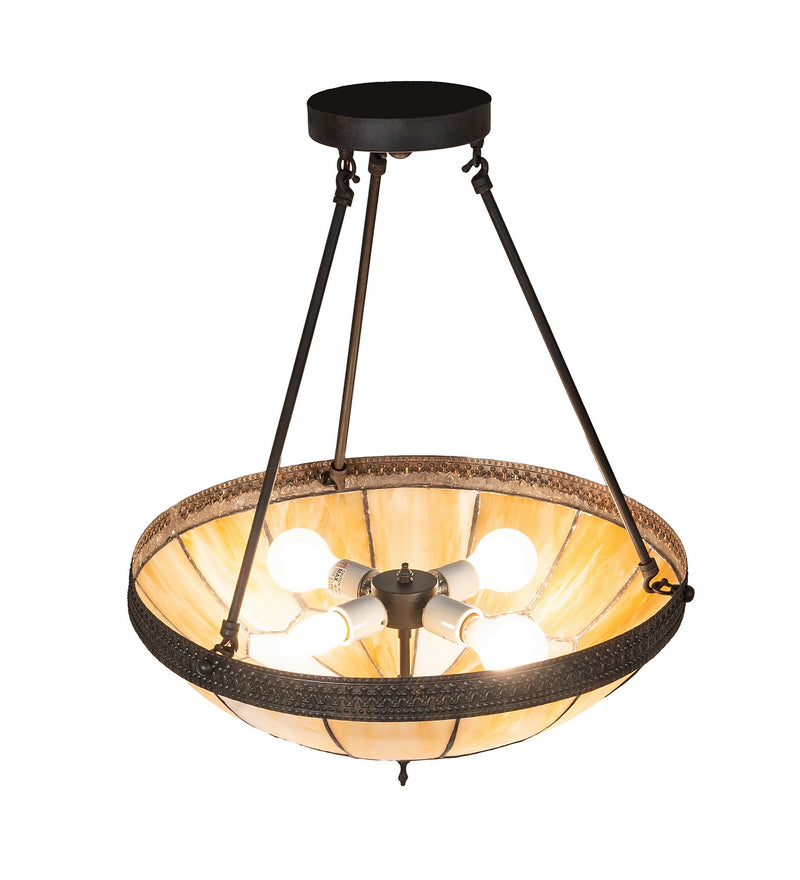 Meyda Tiffany 283871 Four Light Semi-Flushmount, Dark Roast