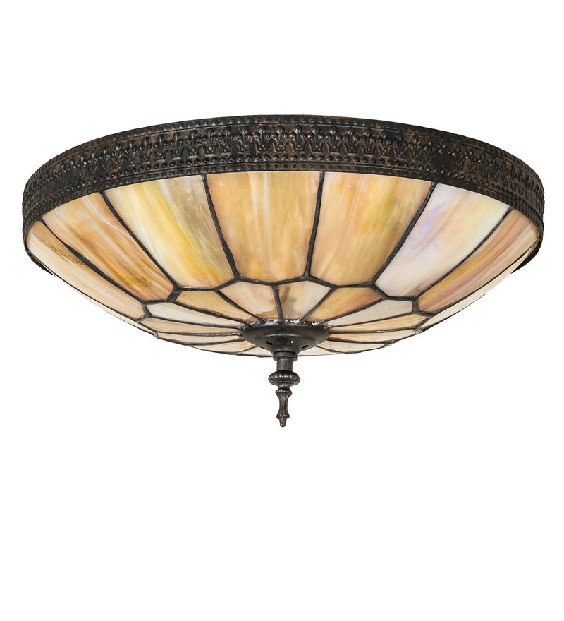 Meyda Tiffany 283873 Three Light Flushmount, Dark Roast