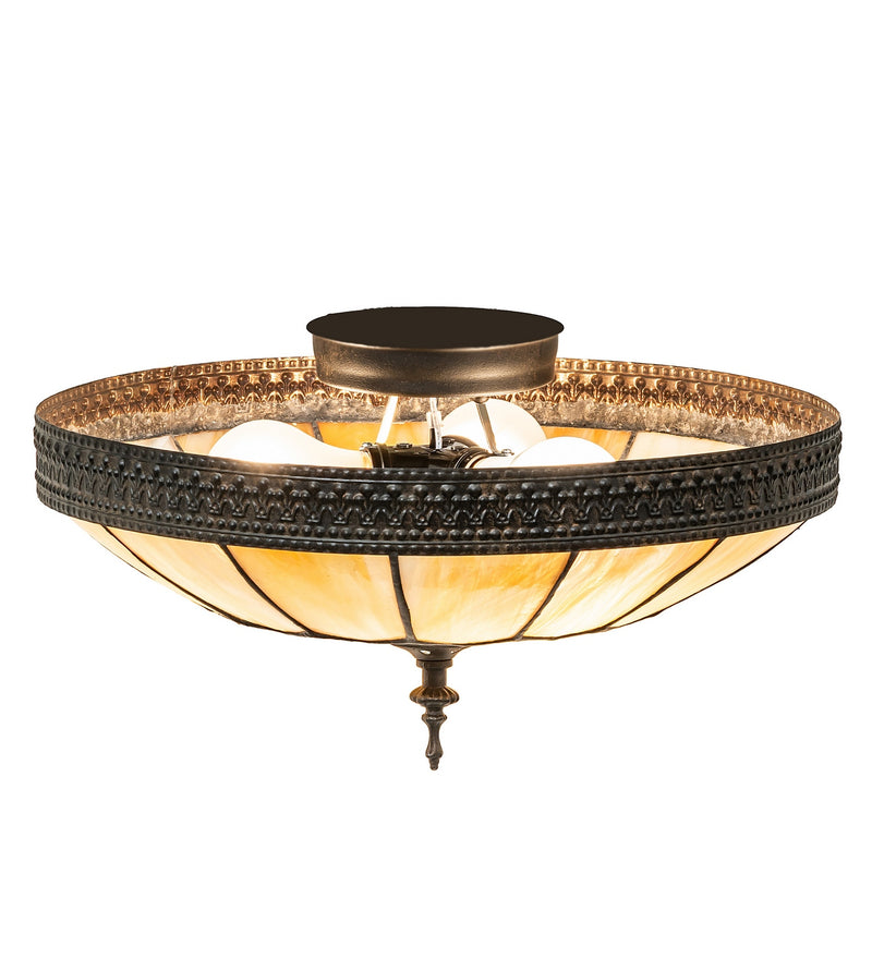 Meyda Tiffany 283873 Three Light Flushmount, Dark Roast