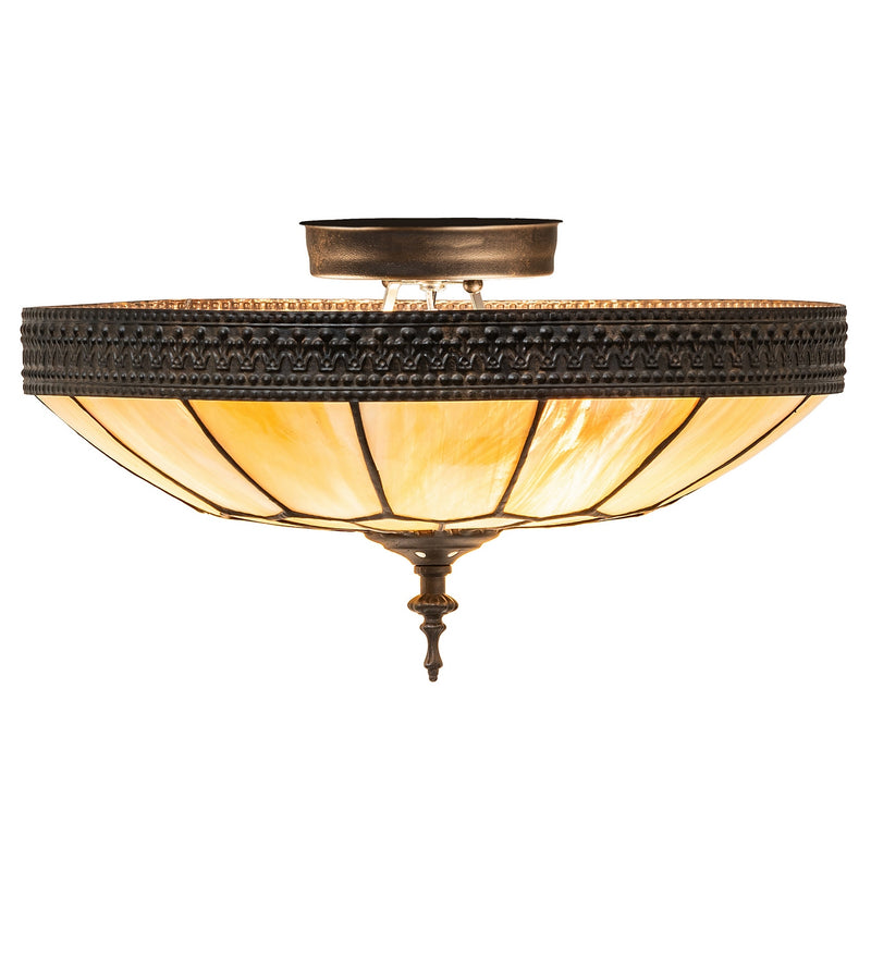 Meyda Tiffany 283873 Three Light Flushmount, Dark Roast