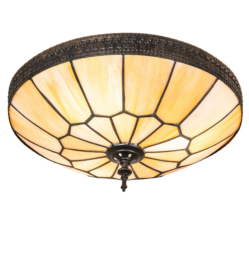 Meyda Tiffany 283873 Three Light Flushmount, Dark Roast
