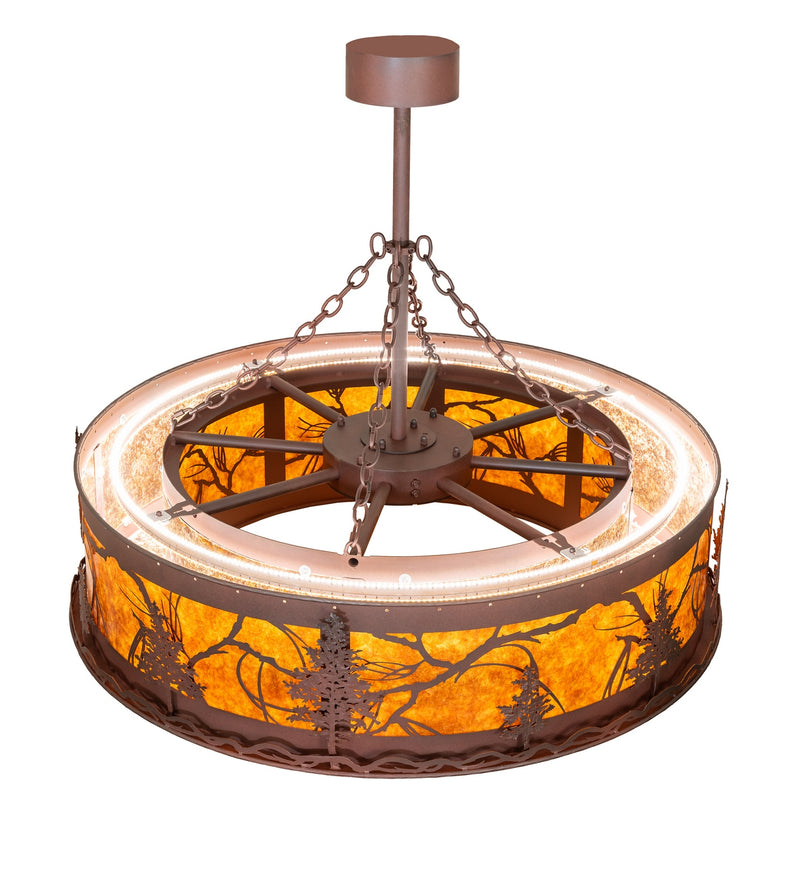 Meyda Tiffany 284136 LED Pendant, Wrought Iron On Rust