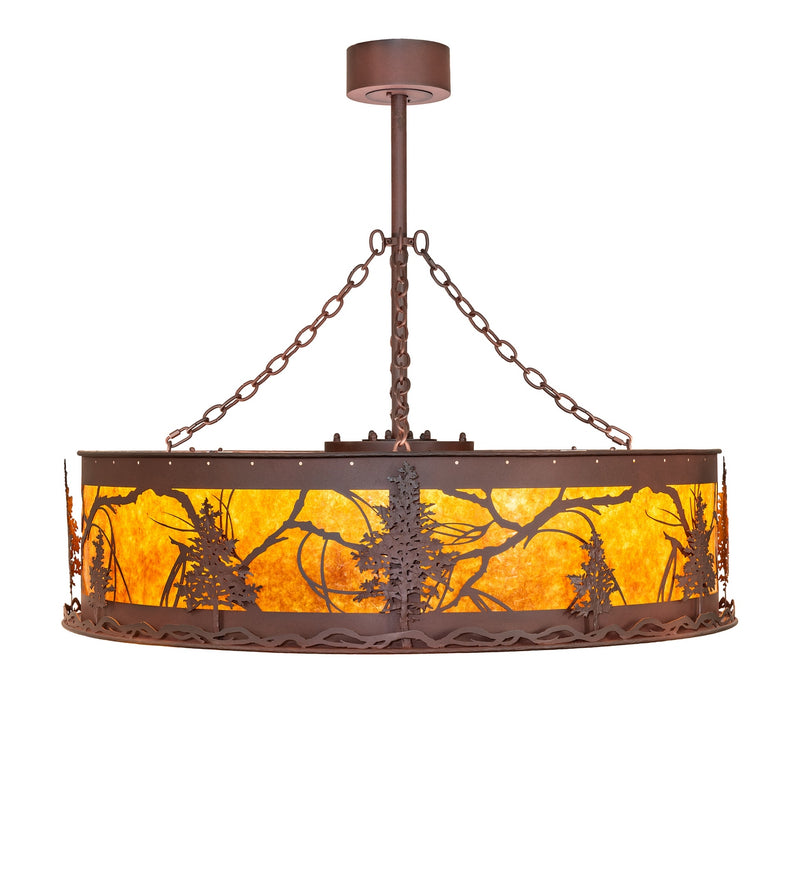 Meyda Tiffany 284136 LED Pendant, Wrought Iron On Rust