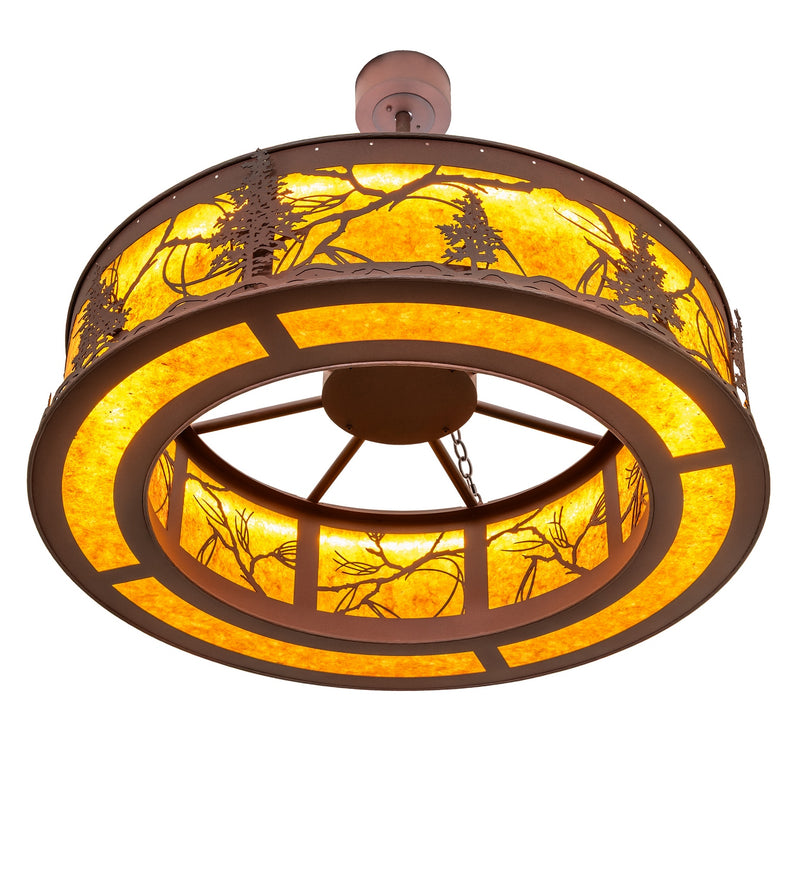 Meyda Tiffany 284136 LED Pendant, Wrought Iron On Rust