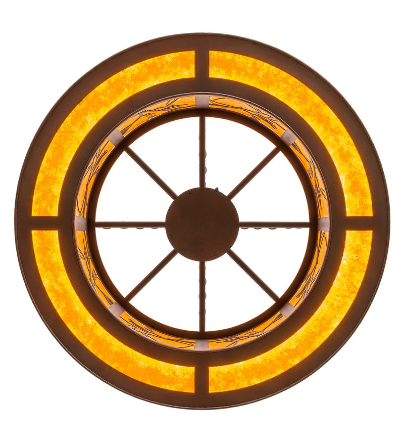 Meyda Tiffany 284136 LED Pendant, Wrought Iron On Rust