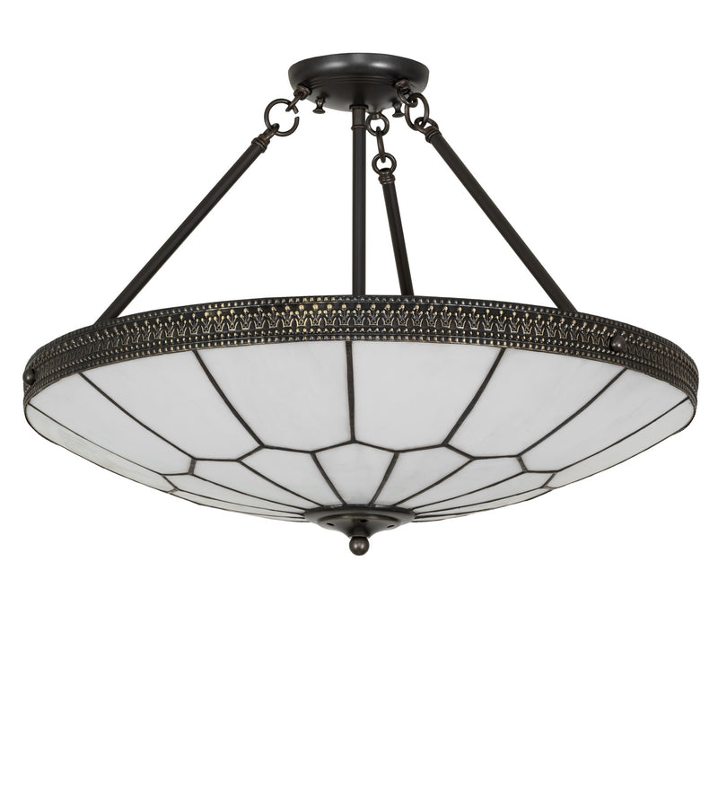 Meyda Tiffany 284297 Four Light Semi-Flushmount, Highlighted Craftsman Brown