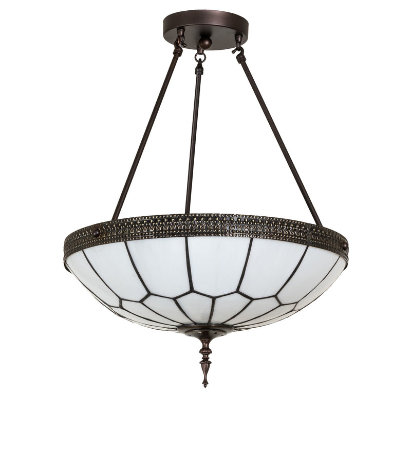 Meyda Tiffany 284462 Four Light Semi-Flushmount, Mahogany Bronze & Craftsman Brown Highlighted