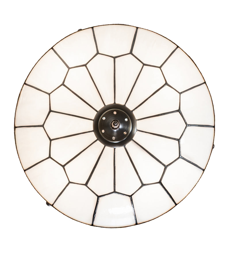 Meyda Tiffany 284462 Four Light Semi-Flushmount, Mahogany Bronze & Craftsman Brown Highlighted