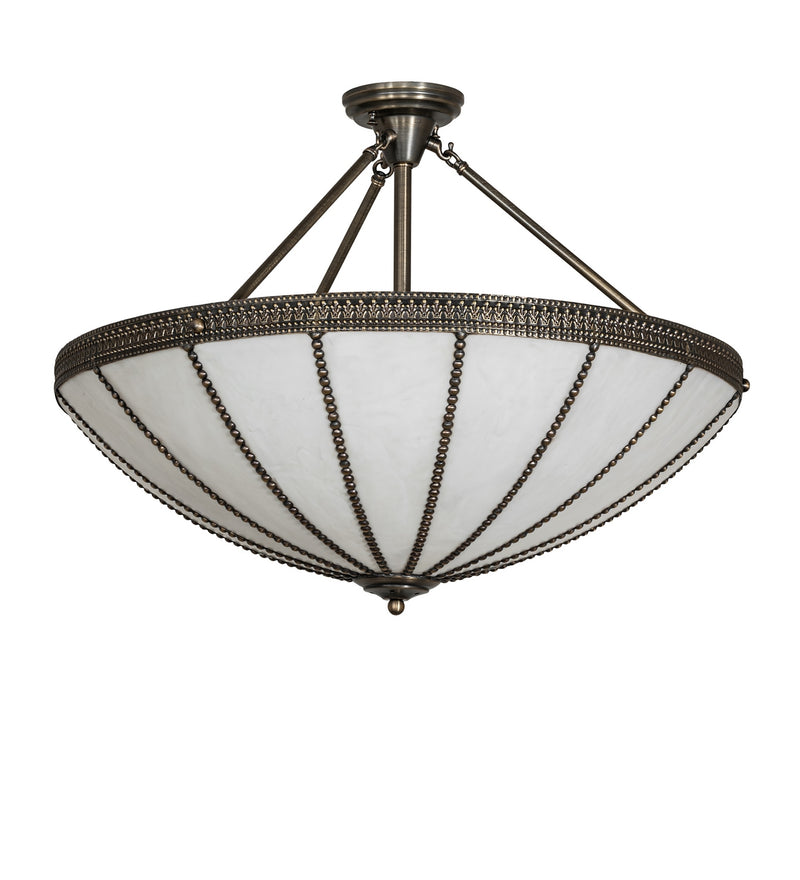Meyda Tiffany 284691 Four Light Semi-Flushmount, Antique Brass