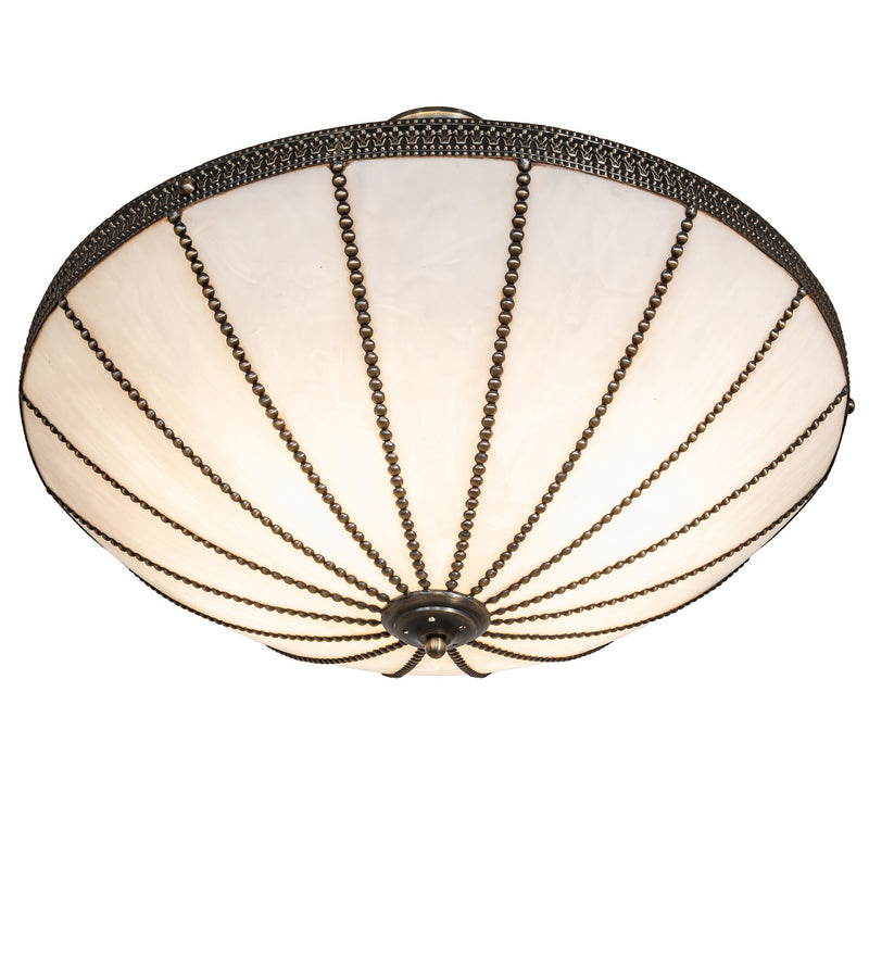 Meyda Tiffany 284691 Four Light Semi-Flushmount, Antique Brass