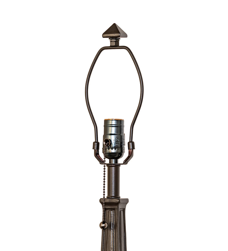Meyda Tiffany 284940 One Light Table Base, Mahogany Bronze And Hi-Lited Craftsman Brown