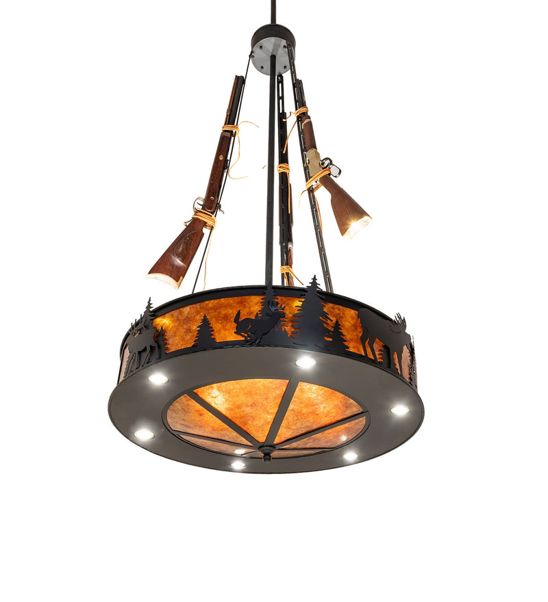 Meyda Tiffany 284951 12 Light Pendant, Black Satin Wrought Iron