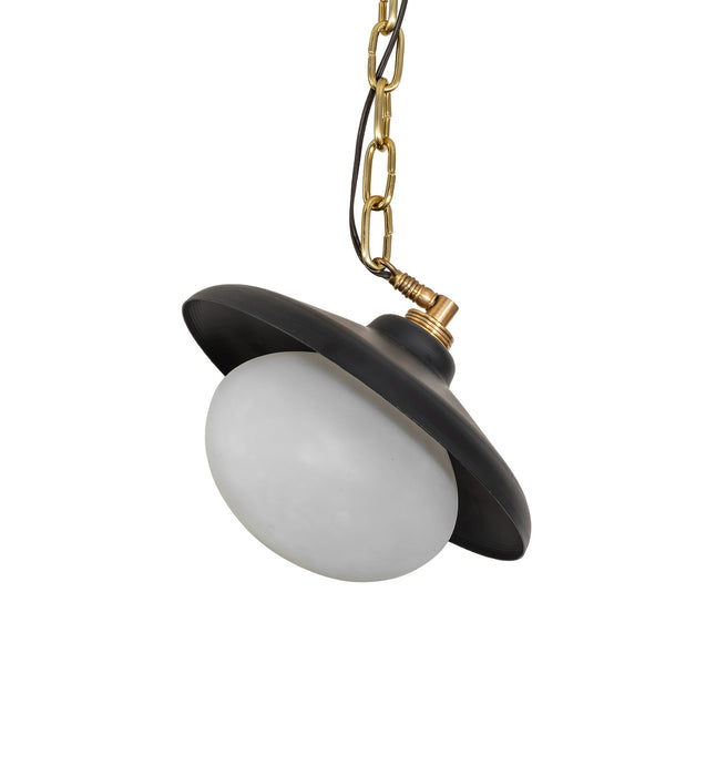 Meyda Tiffany 285028 One Light Pendant, Polished Brass & Matte Black