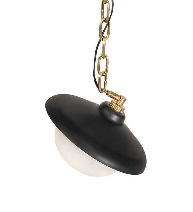 Meyda Tiffany 285028 One Light Pendant, Polished Brass & Matte Black