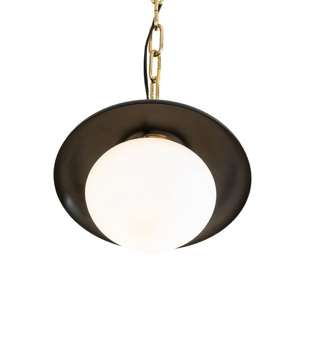Meyda Tiffany 285028 One Light Pendant, Polished Brass & Matte Black