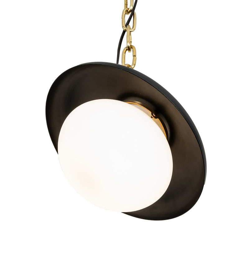Meyda Tiffany 285028 One Light Pendant, Polished Brass & Matte Black