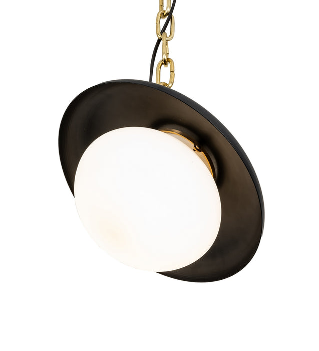 Meyda Tiffany 285028 One Light Pendant, Polished Brass & Matte Black