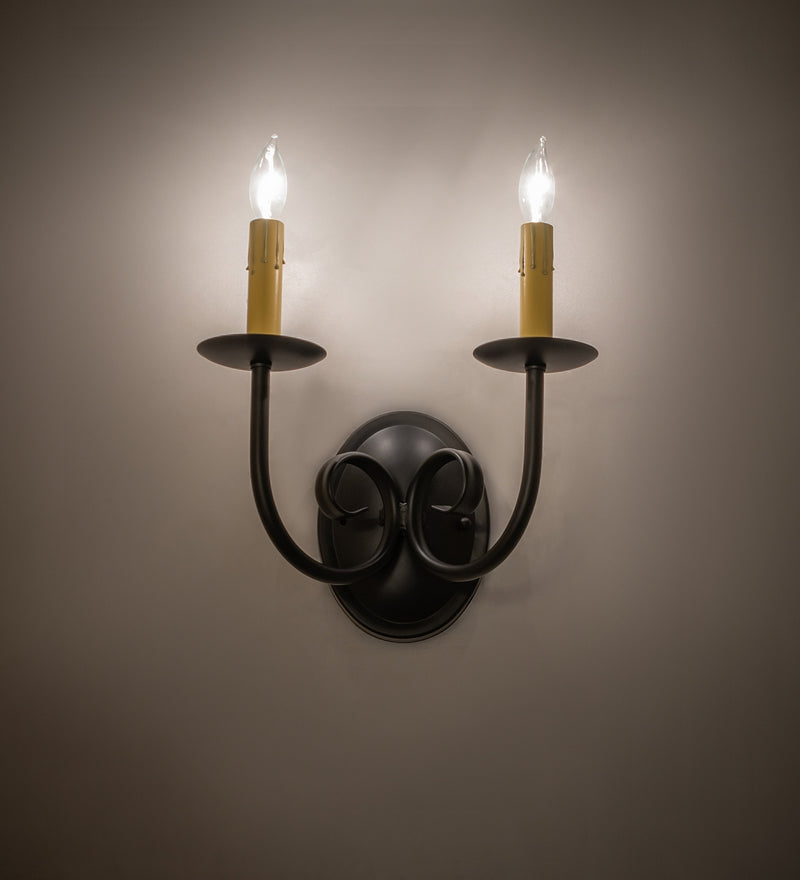 Meyda Tiffany 285264 Two Light Wall Sconce, Blackwash