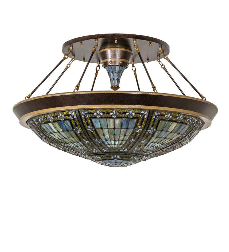 Meyda Tiffany 285573 Ten Light Semi-Flushmount, Copper Vein & Nu Gold