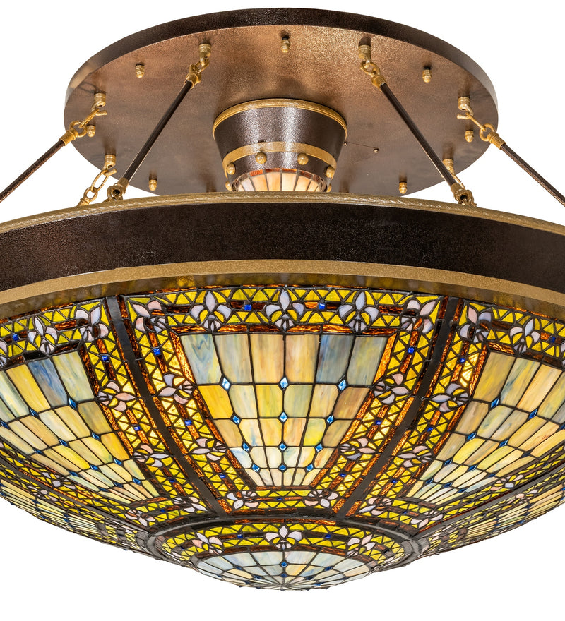 Meyda Tiffany 285573 Ten Light Semi-Flushmount, Copper Vein & Nu Gold