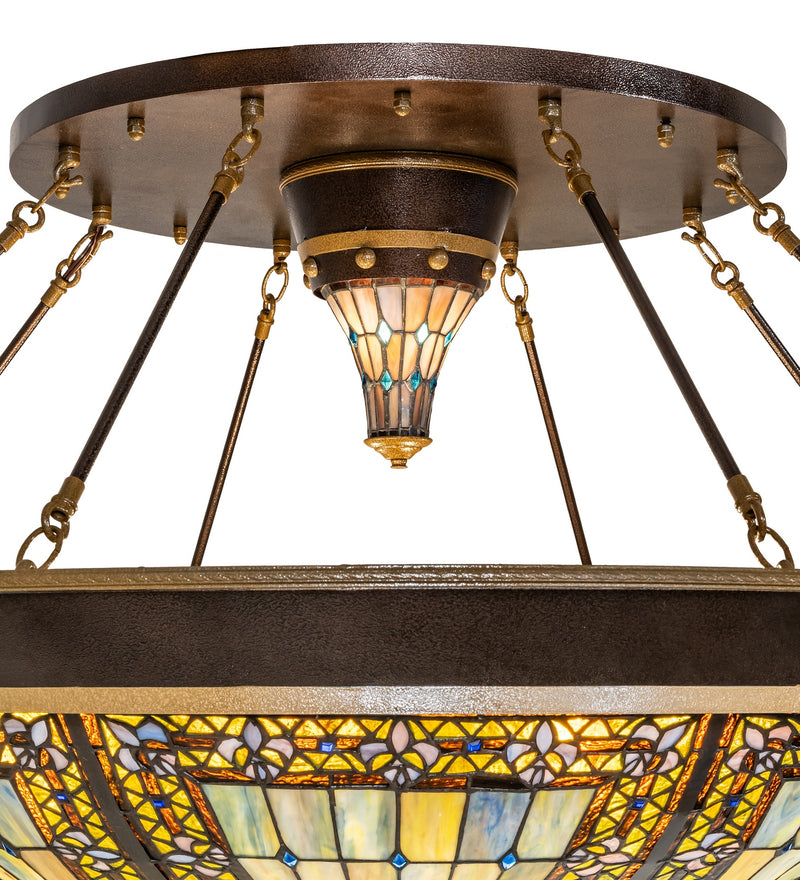 Meyda Tiffany 285573 Ten Light Semi-Flushmount, Copper Vein & Nu Gold