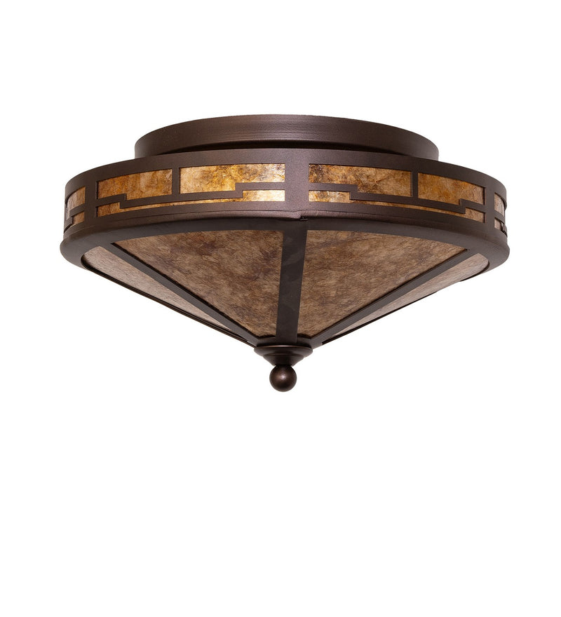 Meyda Tiffany 280618 Two Light Flushmount, Mahogany Bronze