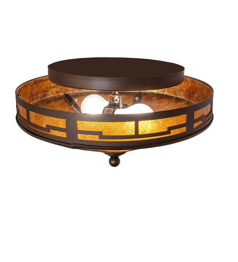 Meyda Tiffany 280618 Two Light Flushmount, Mahogany Bronze