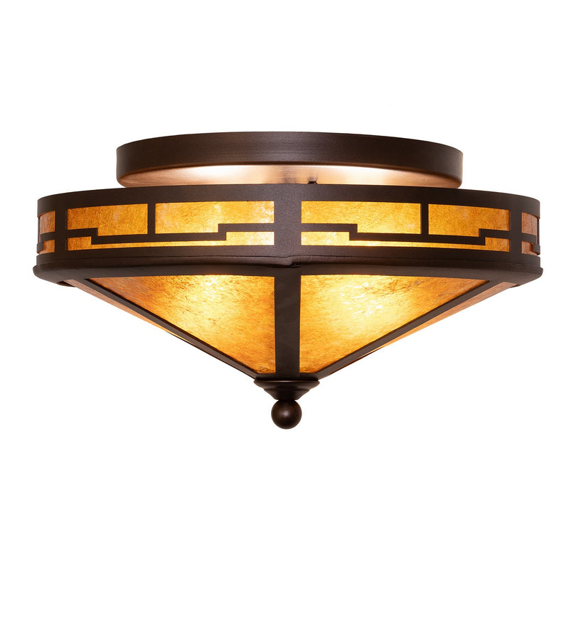 Meyda Tiffany 280618 Two Light Flushmount, Mahogany Bronze