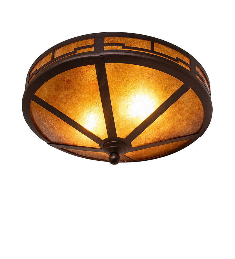 Meyda Tiffany 280618 Two Light Flushmount, Mahogany Bronze