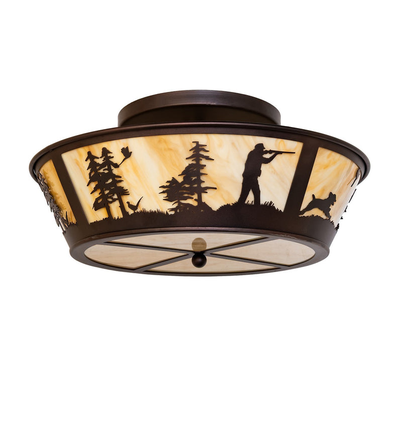 Meyda Tiffany 284112 Four Light Flushmount, Mahogany Bronze