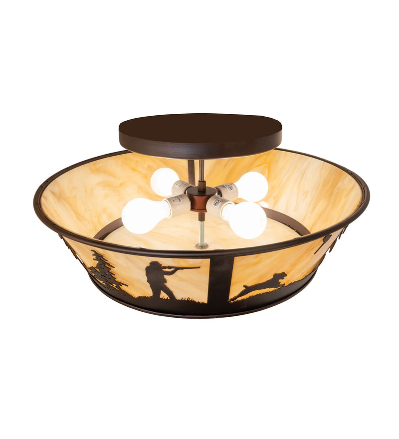 Meyda Tiffany 284112 Four Light Flushmount, Mahogany Bronze