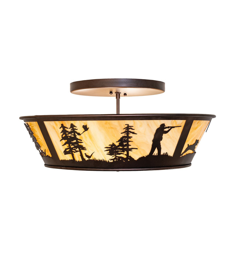 Meyda Tiffany 284112 Four Light Flushmount, Mahogany Bronze