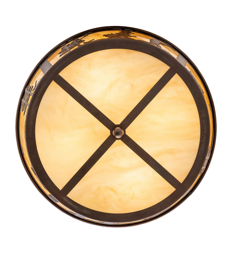 Meyda Tiffany 284112 Four Light Flushmount, Mahogany Bronze