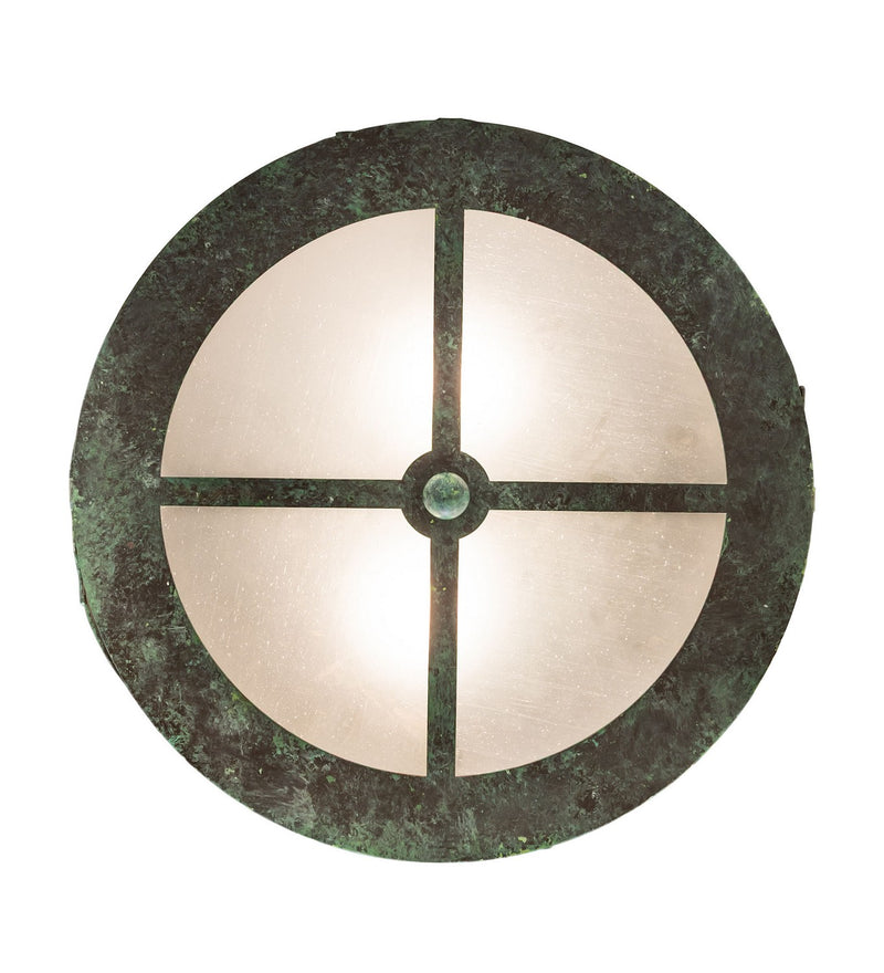Meyda Tiffany 284141 Two Light Flushmount, Handpainted Craftsman Verdigris