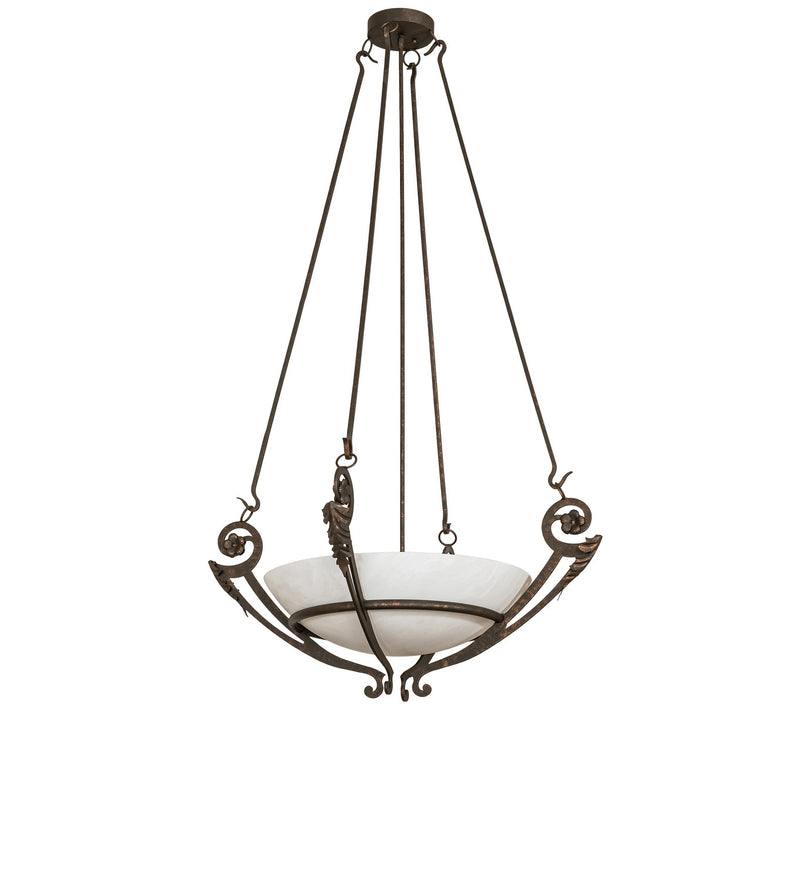 Meyda Tiffany 284316 Four Light Pendant, Gilded Tobacco