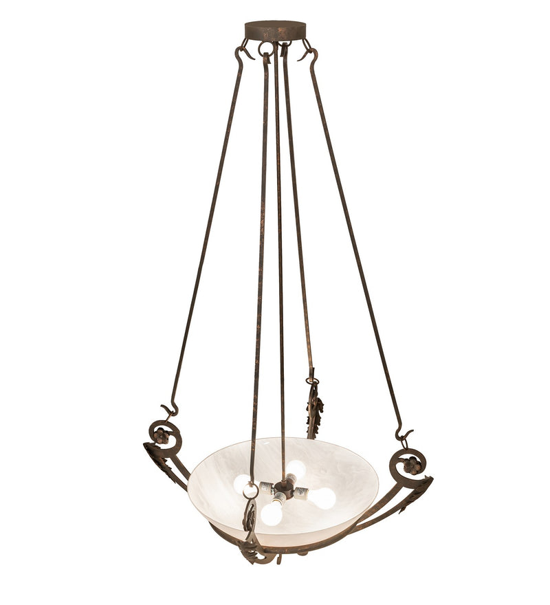 Meyda Tiffany 284316 Four Light Pendant, Gilded Tobacco