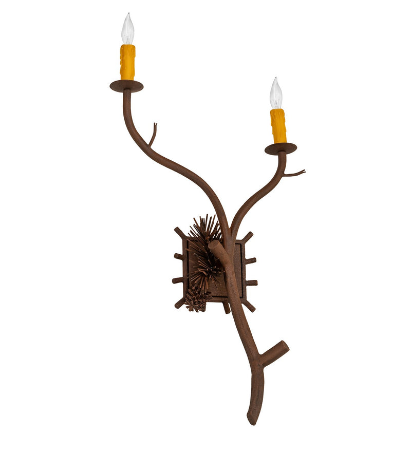 Meyda Tiffany 284433 Two Light Wall Sconce, Distressed Chestnut