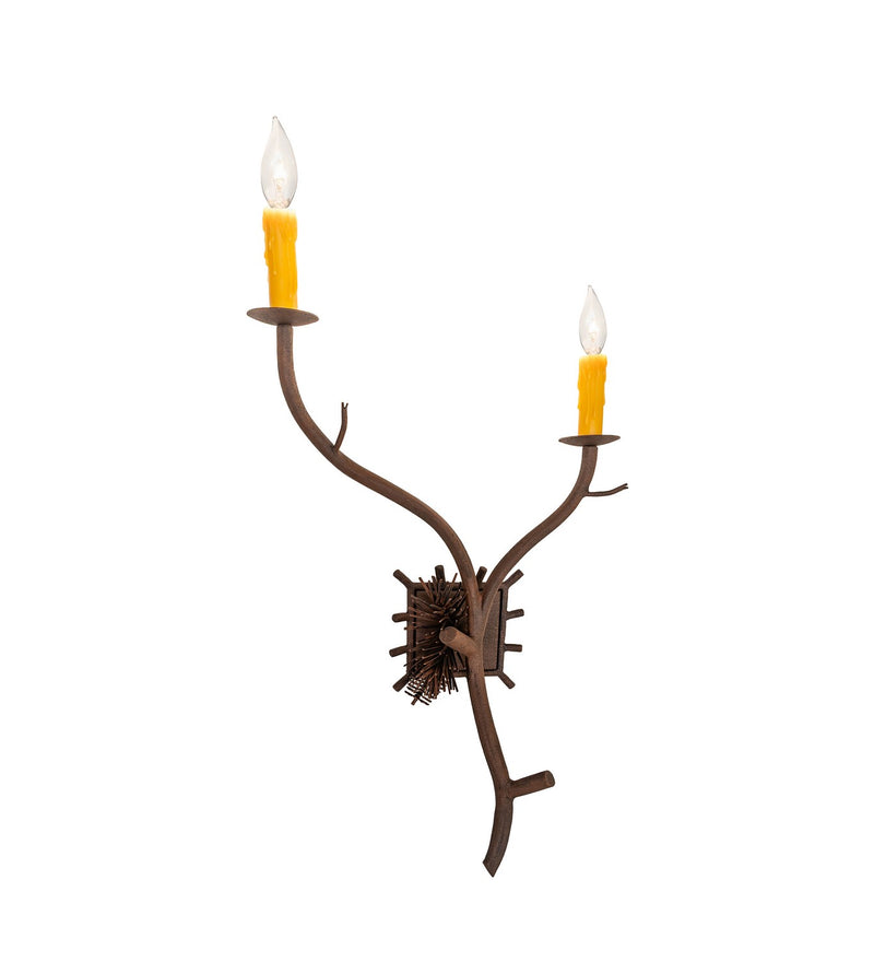 Meyda Tiffany 284433 Two Light Wall Sconce, Distressed Chestnut
