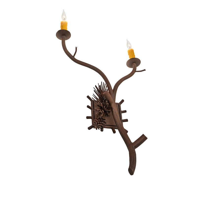 Meyda Tiffany 284433 Two Light Wall Sconce, Distressed Chestnut